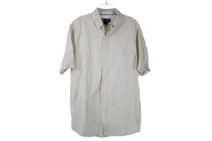 Rings Chaps Chaps White Tan Striped Shirt M