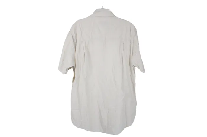 Rings Chaps Chaps White Tan Striped Shirt M