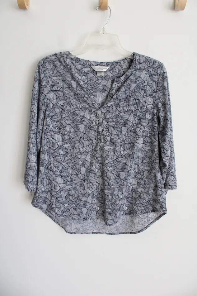 Rings Christopher Banks Christopher Banks Navy Blue Patterned Blouse M Petite Rings Christopher Banks Christopher Banks Navy Blue Patterned Blouse M Petite