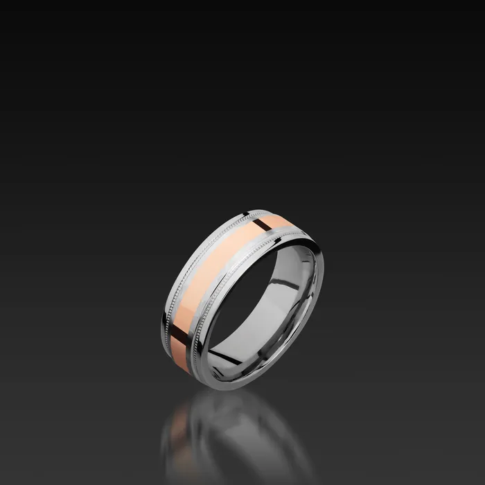 Rings Cobalt Chrome Flat Band with Rose Gold Shop John Atencio