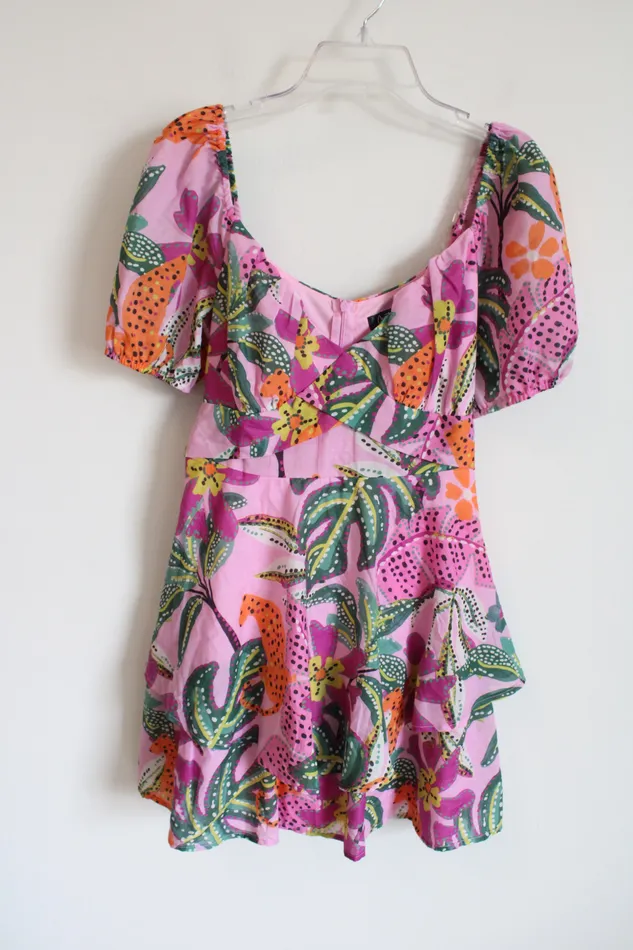 Rings Crystal Sky Crystal Sky Pink Patterned Floral Tiered Puff Sleeve Dress M Rings Crystal Sky Crystal Sky Pink Patterned Floral Tiered Puff Sleeve Dress M