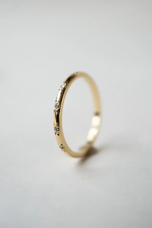 Rings Foe Dear 14k yellow gold Starset Salt Pepper Diamond Band SOLD