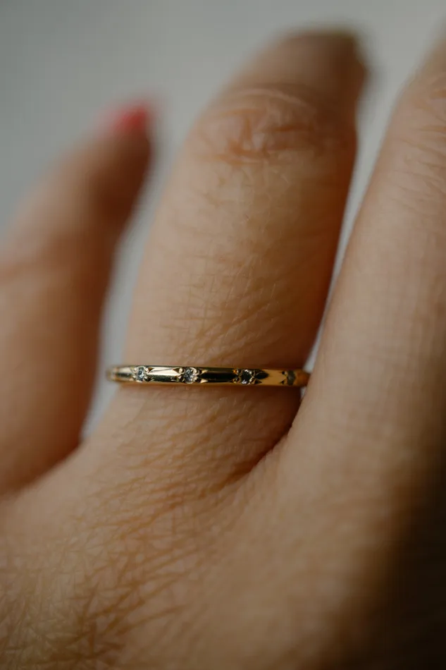 Rings Foe Dear 14k yellow gold Starset Salt Pepper Diamond Band SOLD