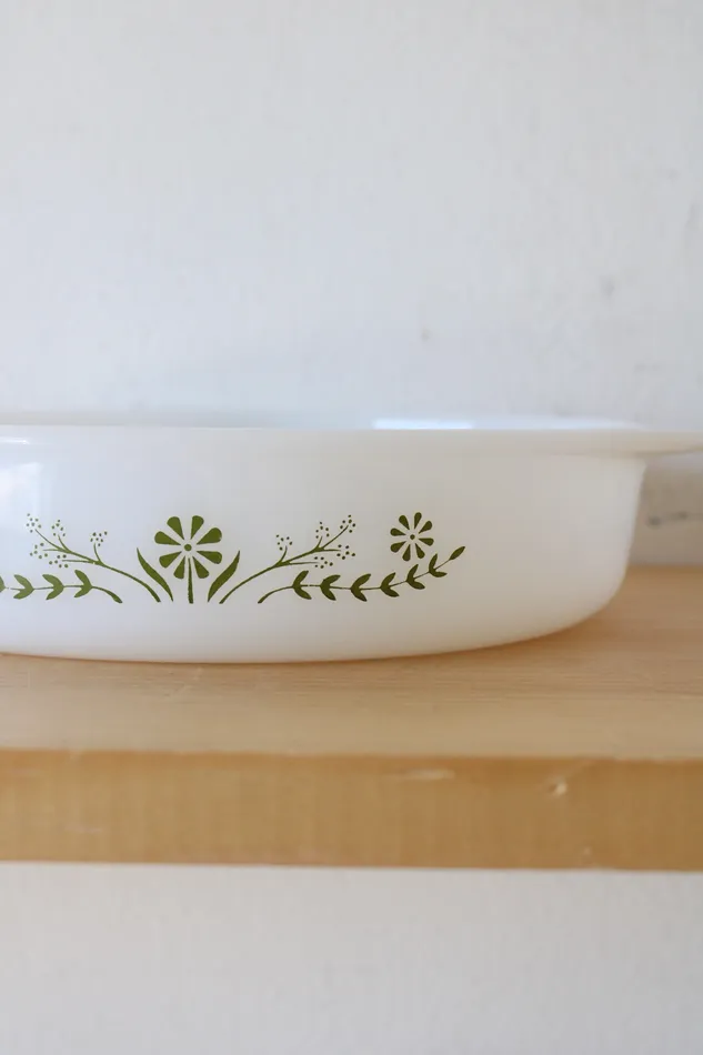Rings Glasbake Glasbake Green Daisy J2429 8 Round Dish