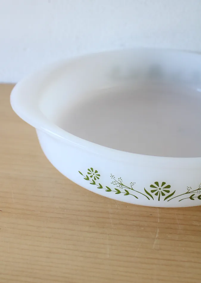 Rings Glasbake Glasbake Green Daisy J2429 8 Round Dish