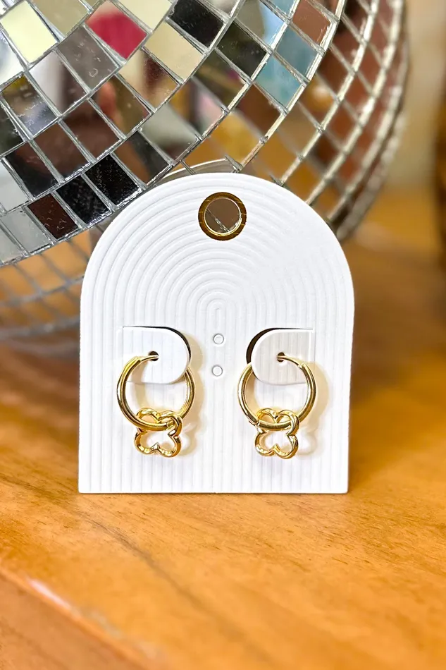Rings Golden Stella Open Clover Charm Hoops Gold