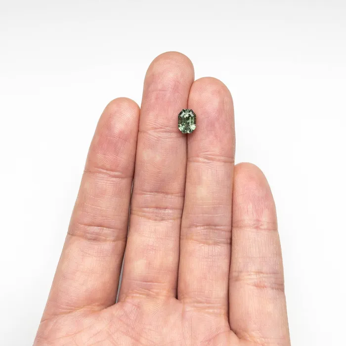 Rings Green Step Cut Sapphire 195ct Cut Corner Rectangle Misfit Gems