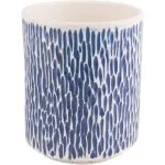 Rings HOMEESSENTIALS Blue Carved Scale Ceramic Utensil Crock 7Inch