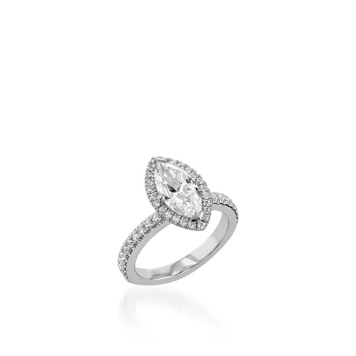 Rings John Atencio Majesty Marquise White Gold Engagement Ring