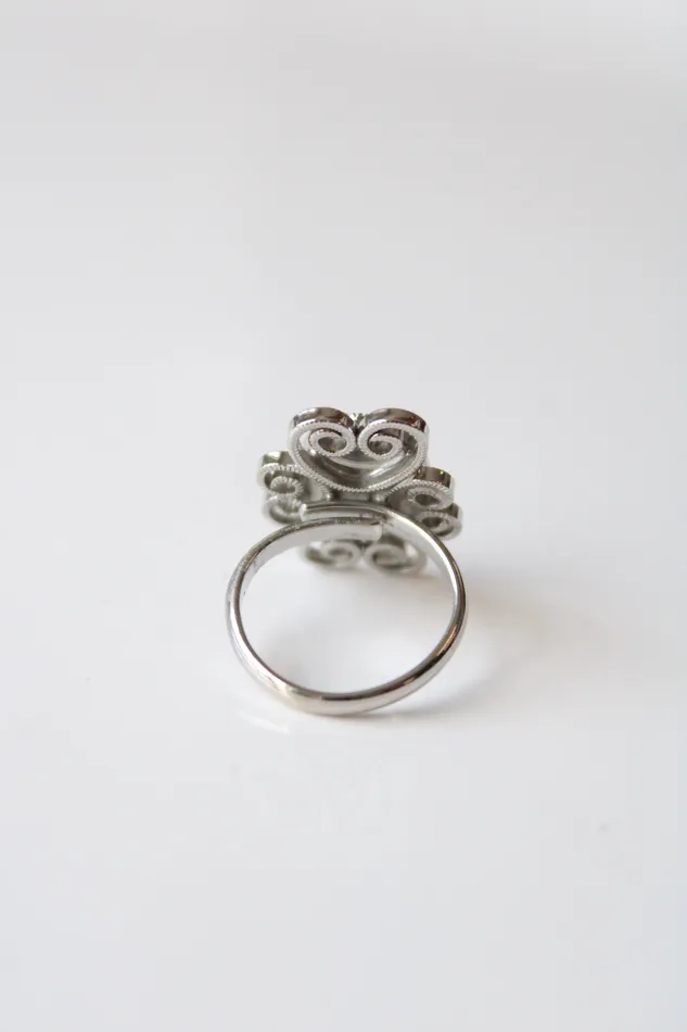 Rings Jubilee Thrift Silver Black Stone Ring Size 5