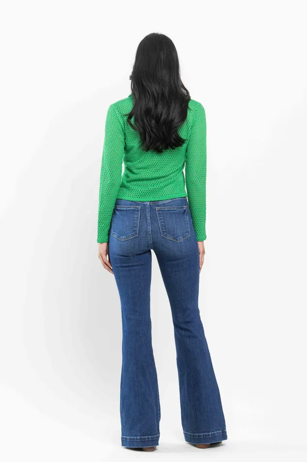 Rings JUDY BLUE JUDY BLUE HIGH WAIST WIDE HEM FLARE JEANS MEDIUM STONE