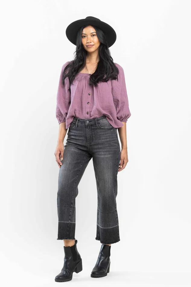 Rings JUDY BLUE JUDY BLUE HIGH WAIST WIDE RELEASE HEM CROP JEAN GREY Rings JUDY BLUE JUDY BLUE HIGH WAIST WIDE RELEASE HEM CROP JEAN GREY
