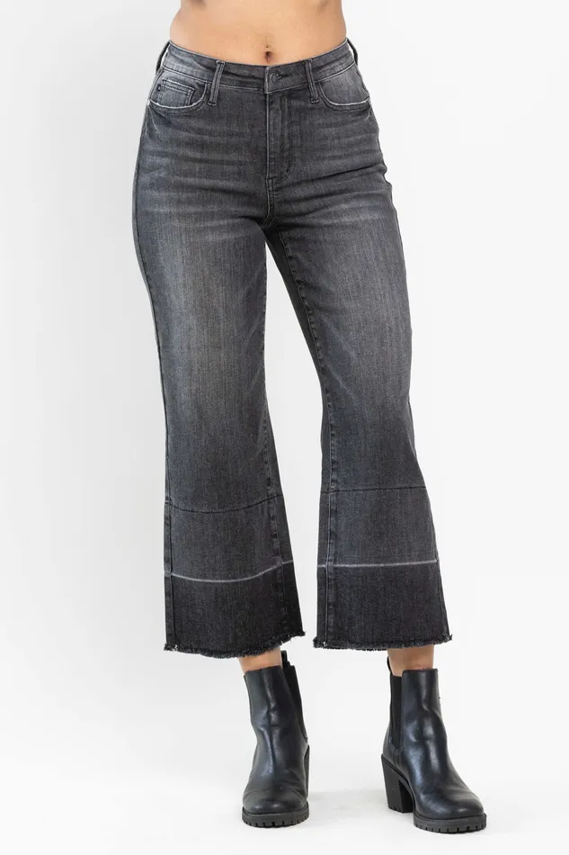 Rings JUDY BLUE JUDY BLUE HIGH WAIST WIDE RELEASE HEM CROP JEAN GREY Rings JUDY BLUE JUDY BLUE HIGH WAIST WIDE RELEASE HEM CROP JEAN GREY