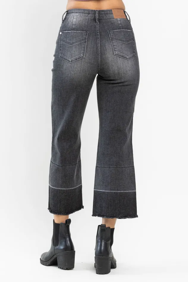 Rings JUDY BLUE JUDY BLUE HIGH WAIST WIDE RELEASE HEM CROP JEAN GREY Rings JUDY BLUE JUDY BLUE HIGH WAIST WIDE RELEASE HEM CROP JEAN GREY