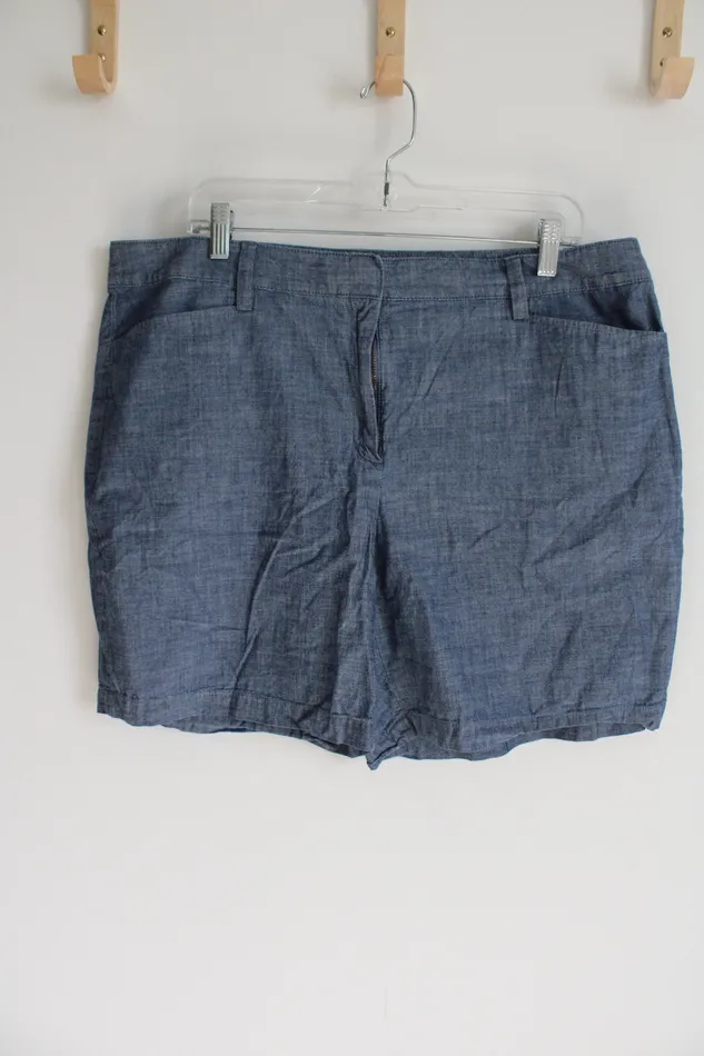 Rings Lands End Lands End Blue Chambray Shorts 18
