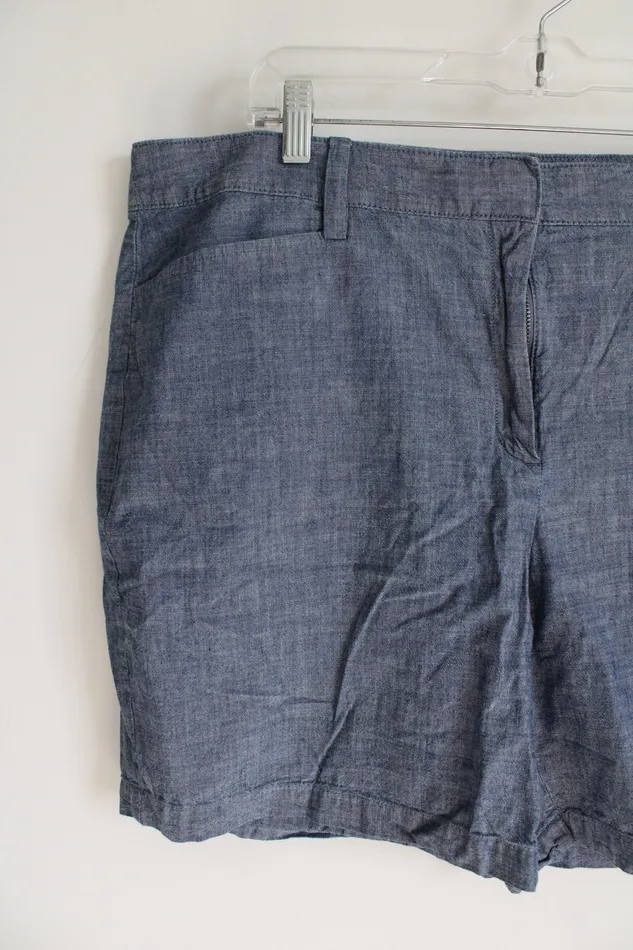 Rings Lands End Lands End Blue Chambray Shorts 18