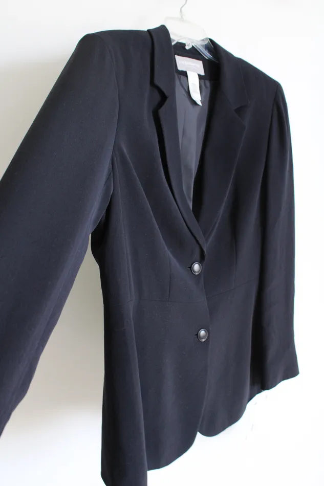 Rings Liz Claiborne NEW Liz Claiborne Twilight Frost Navy Blue Blazer 10