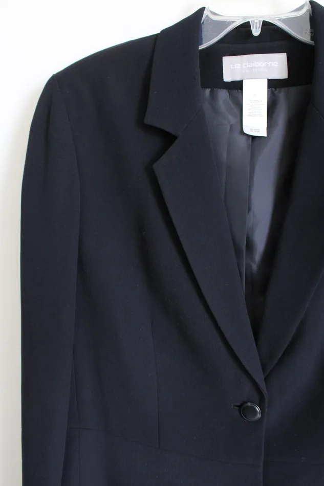 Rings Liz Claiborne NEW Liz Claiborne Twilight Frost Navy Blue Blazer 10