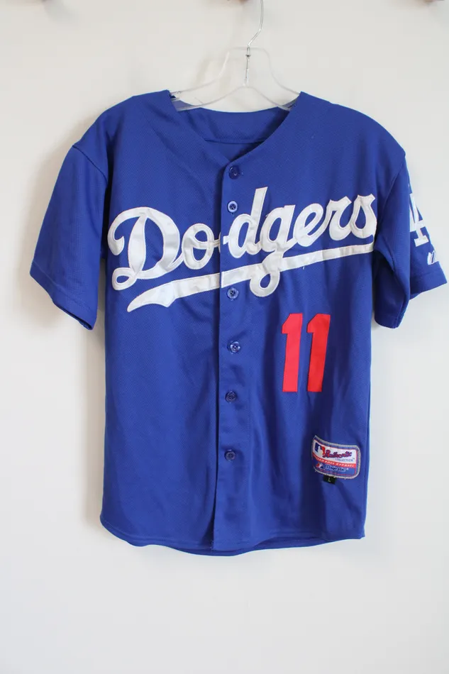 Rings Majestic Majestic Los Angeles Dodgers 11 Rollins Blue Jersey Youth L 14