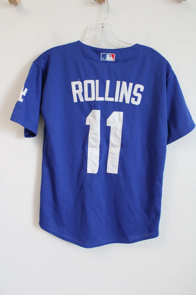 Rings Majestic Majestic Los Angeles Dodgers 11 Rollins Blue Jersey Youth L 14