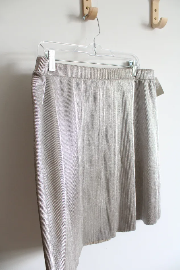 Rings Maurices NEW Maurices Ribbed Silver Shimmer Skirt XL