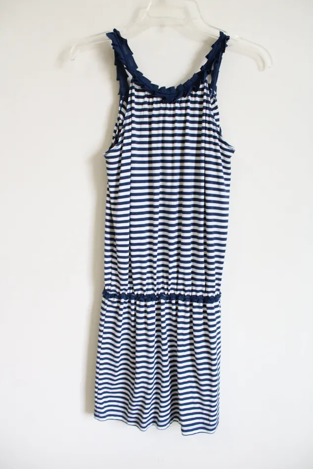 Rings Max Studio Max Studio Blue Striped Dress XS