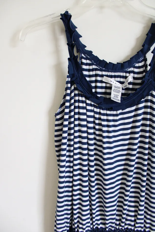 Rings Max Studio Max Studio Blue Striped Dress XS