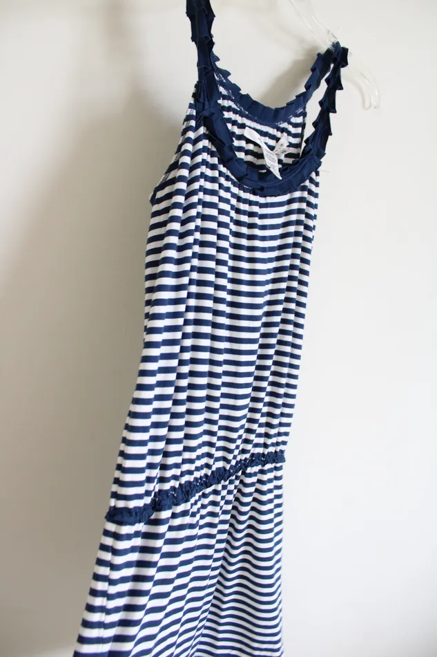 Rings Max Studio Max Studio Blue Striped Dress XS