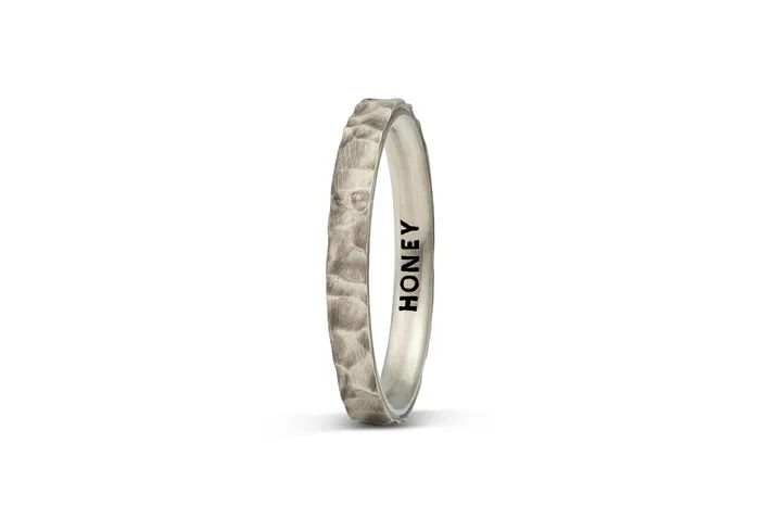 Rings Mens Hammered Wedding Band 3mm Honey Jewelry Co