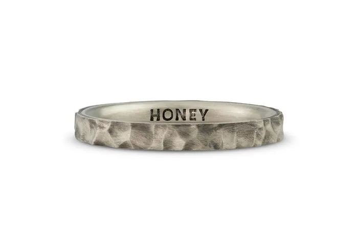 Rings Mens Hammered Wedding Band 3mm Honey Jewelry Co