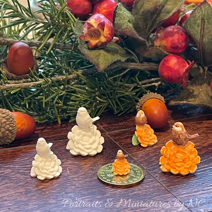 Rings Miniature Bird Figurine in three sizes Portraits by NC