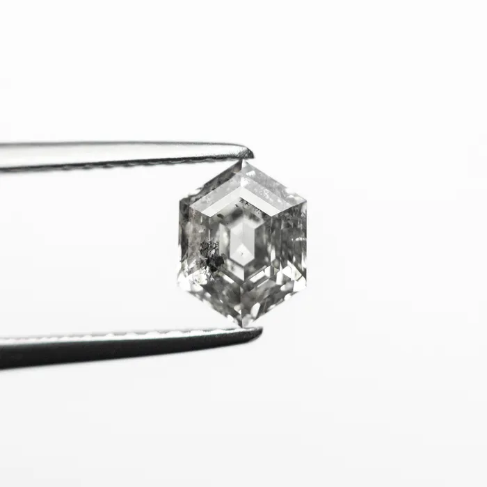 Rings Misfit Diamonds Salt and Pepper Step Cut Diamond 089ct Hexagon