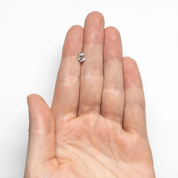 Rings Misfit Diamonds Salt and Pepper Step Cut Diamond 089ct Hexagon