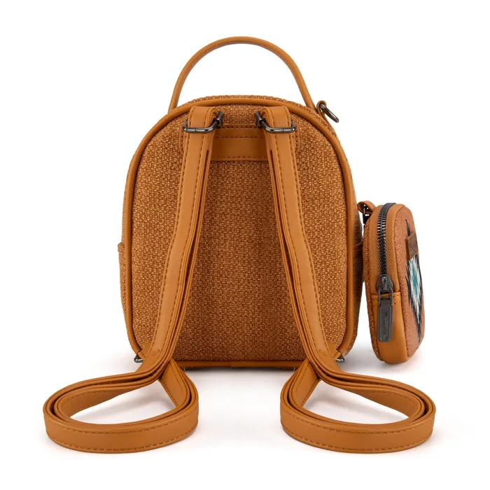 Rings MONTANA WEST Wrangler Southwestern Knitted Mini Backpack With Coin Pouch Mustard