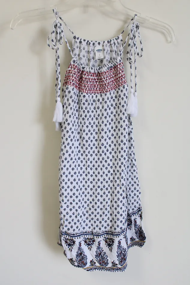 Rings Old Navy Old Navy White Blue Patterned Tank S Petite