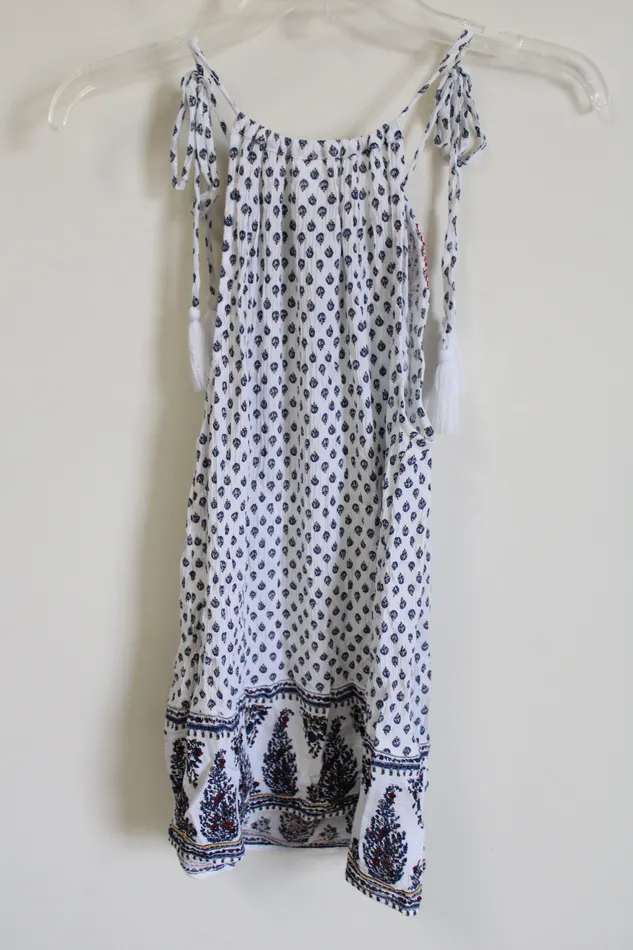 Rings Old Navy Old Navy White Blue Patterned Tank S Petite
