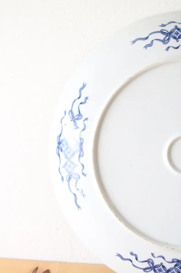 Rings Orange Blue Floral China Serving Plate 12 Jubilee Thrift