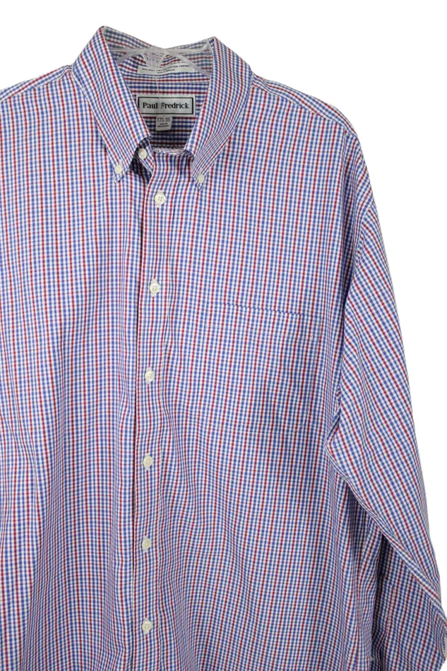 Rings Paul Fredrick Paul Fredrick TwoPly Cotton Pinpoint Blue Red Plaid Trim Fit Shirt 17 12 35 Rings Paul Fredrick Paul Fredrick TwoPly Cotton Pinpoint Blue Red Plaid Trim Fit Shirt 17 12 35