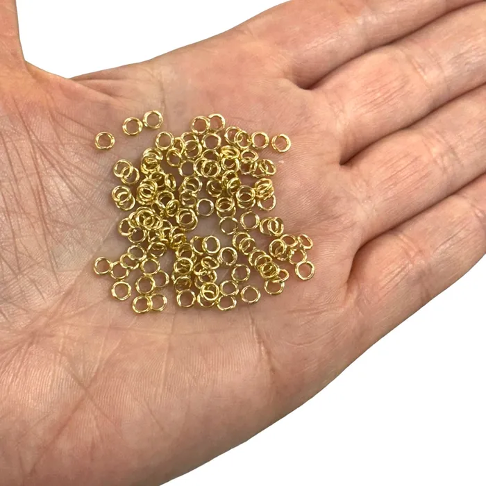 Rings Peppy Beads 24Kt Gold Plated Jump Rings 4mmX07mm 24 Kt Gold Plated Open Jump Rings