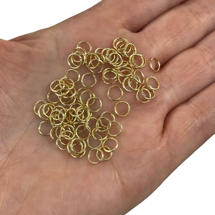 Rings Peppy Beads 24Kt Gold Plated Jump Rings 6mmX08mm 24 Kt Gold Plated Open Jump Rings