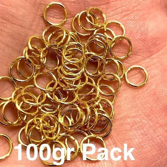Rings Peppy Beads 24Kt Gold Plated Jump Rings 6mmX08mm 24 Kt Gold Plated Open Jump Rings Rings Peppy Beads 24Kt Gold Plated Jump Rings 6mmX08mm 24 Kt Gold Plated Open Jump Rings
