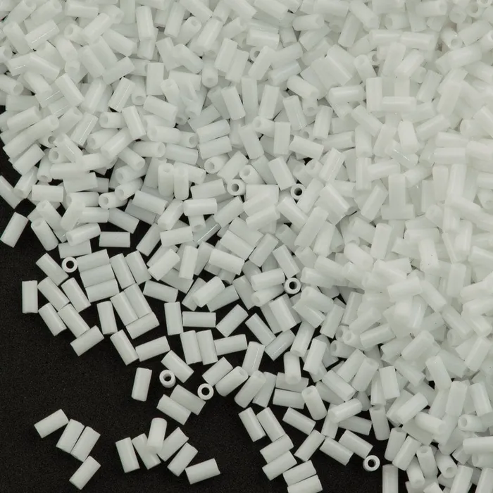 Rings Peppy Beads Miyuki Bugles size 3mm 0402 Opaque White 10 grams