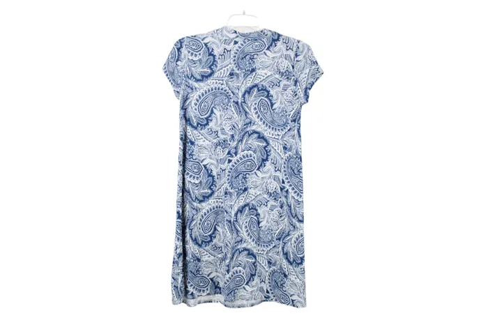 Rings Pink Rose Pink Rose Blue Paisley Dress S