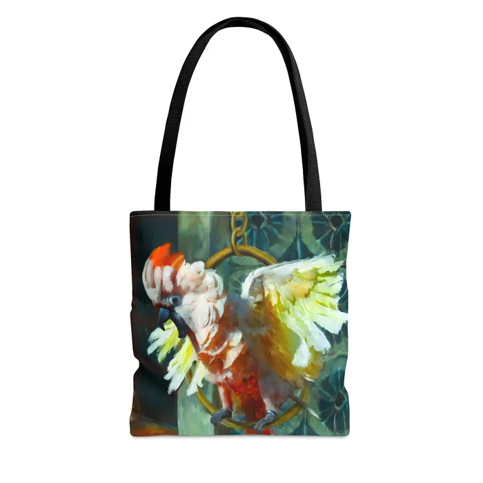 Rings Portraits by NC Tote Bag Moluccan Cockatoo Design