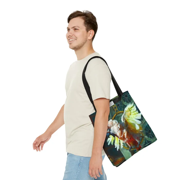 Rings Portraits by NC Tote Bag Moluccan Cockatoo Design