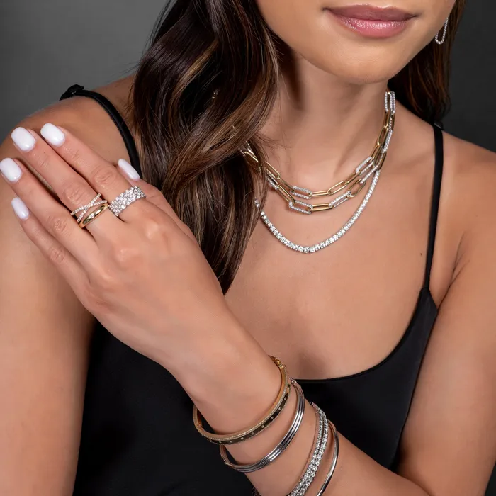 Rings RACHEL LYNN CHICAGO 14 Karat Yellow Gold and Diamond Criss Cross Ring