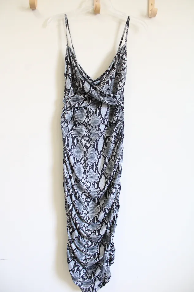 Rings Shein Shein Black Snakeskin Fitted Bodycon Dress L