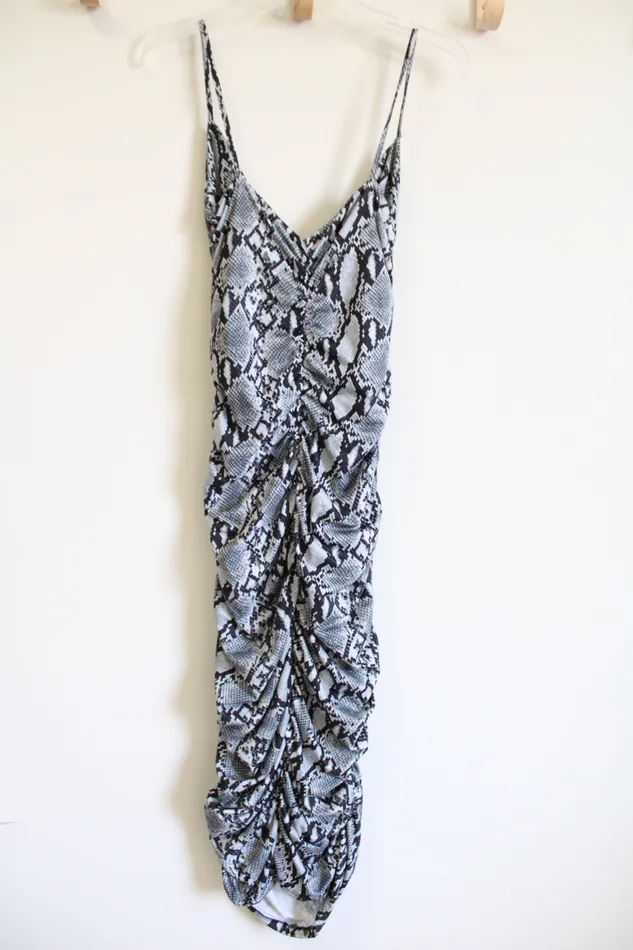 Rings Shein Shein Black Snakeskin Fitted Bodycon Dress L
