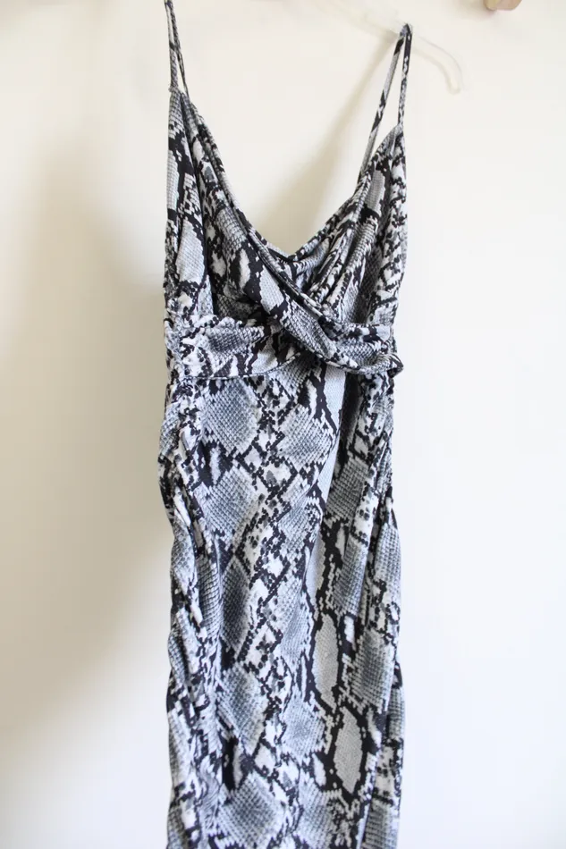 Rings Shein Shein Black Snakeskin Fitted Bodycon Dress L