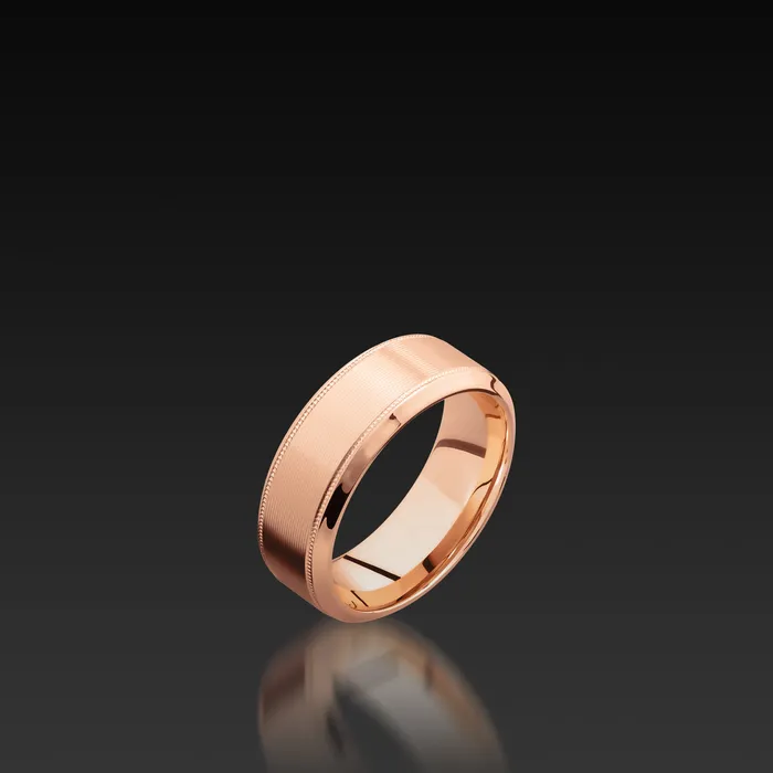 Rings Shop John Atencio Rose Gold Milgrain Band